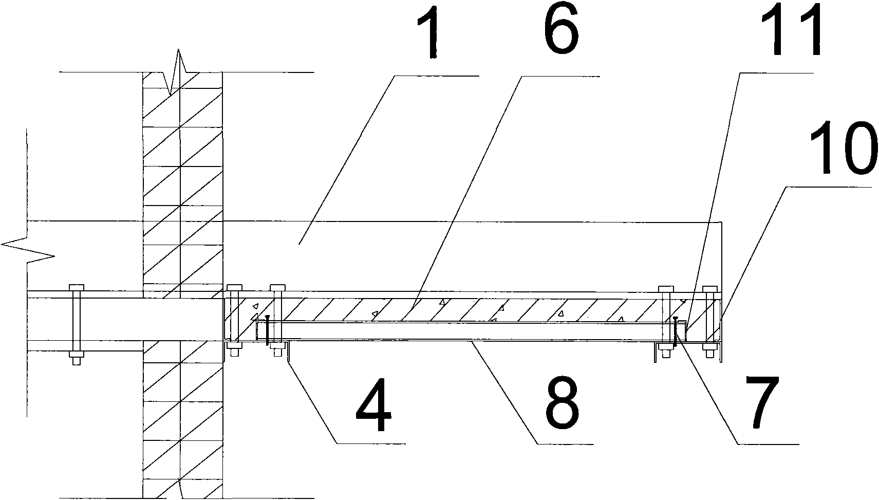 Current building renovation external energy-saving balcony structure system