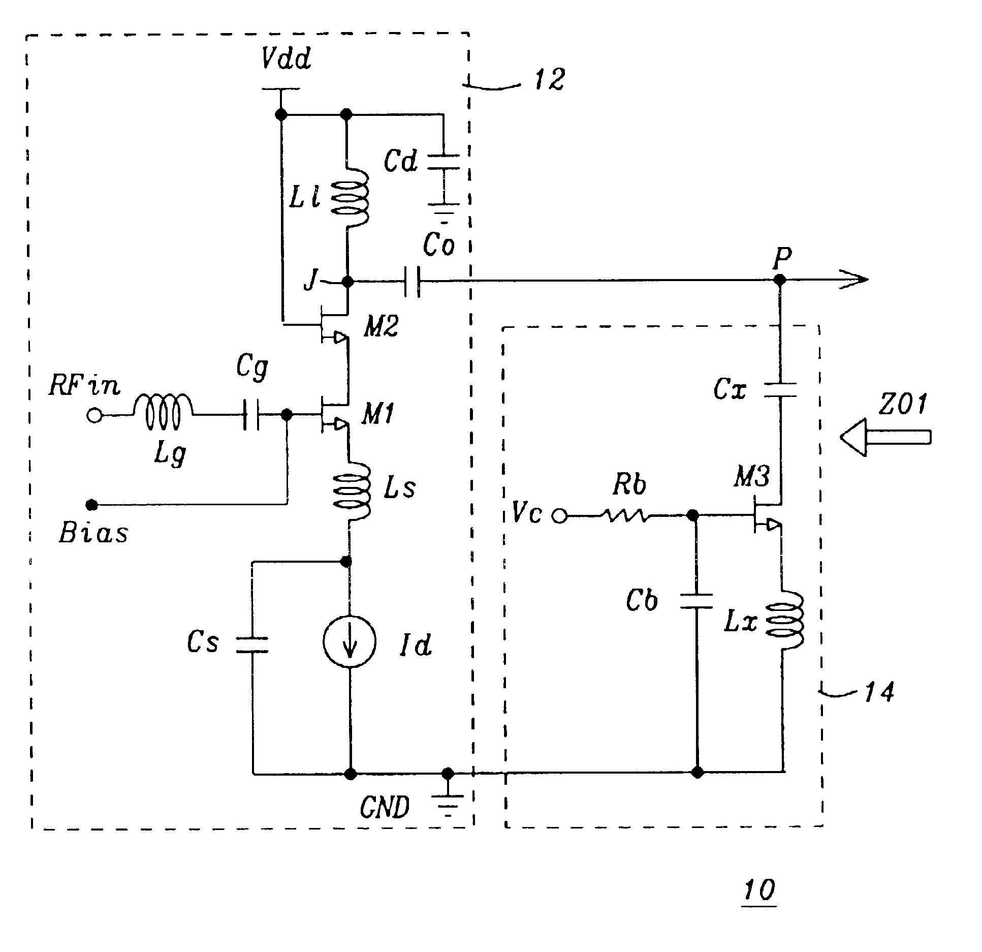 Variable gain low noise amplifier