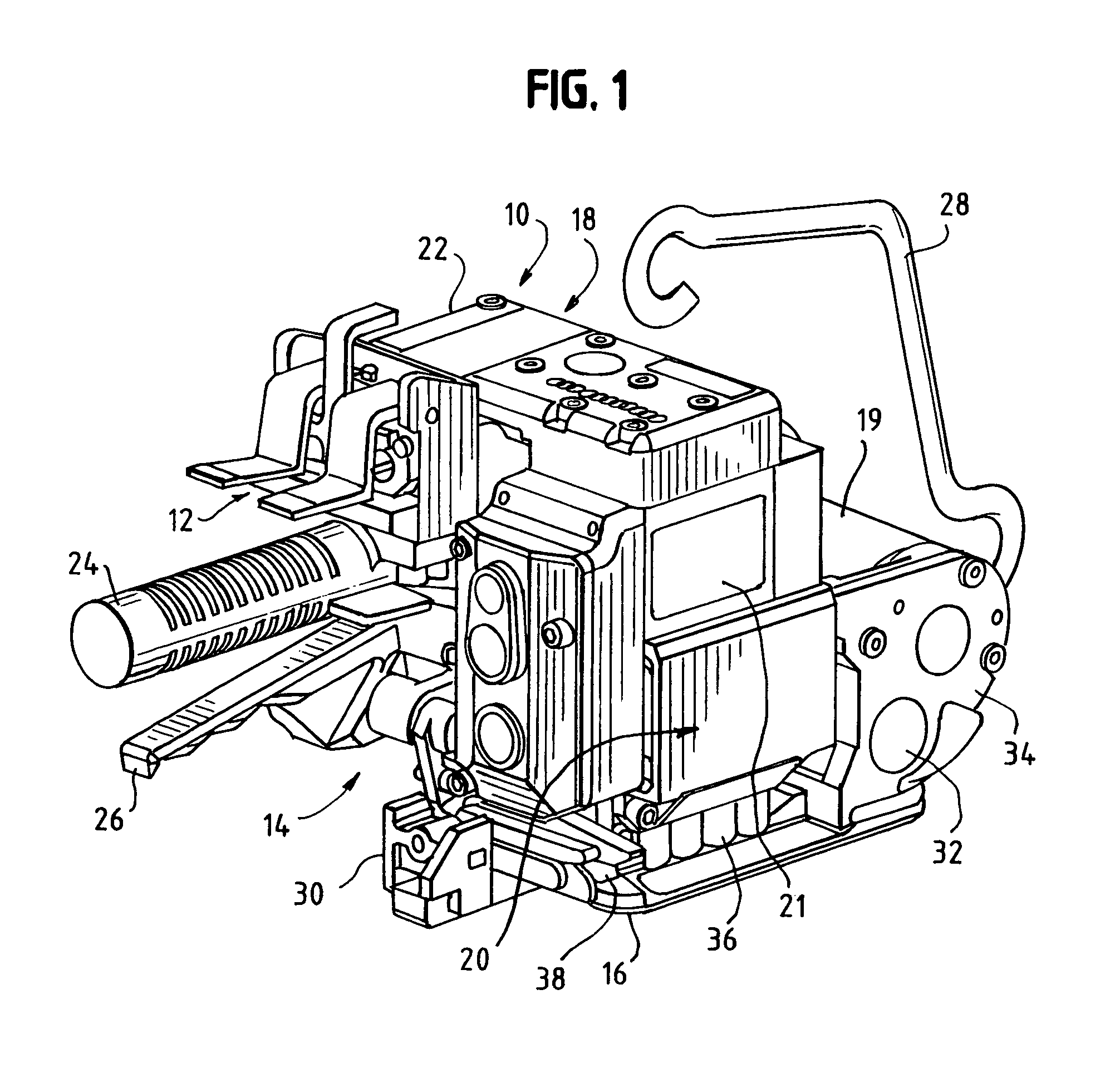 Lock-out for power assisted strapping tool