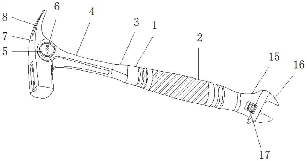 A New Combined Hammer with Multiple Functions and Convenient Positioning for Mounting Nails