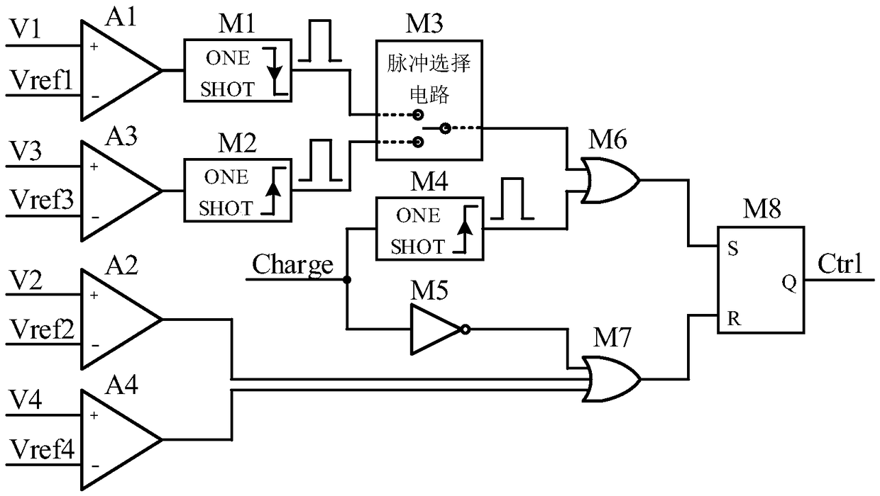 A high-voltage charging circuit for controlling adaptive regulation of pulses