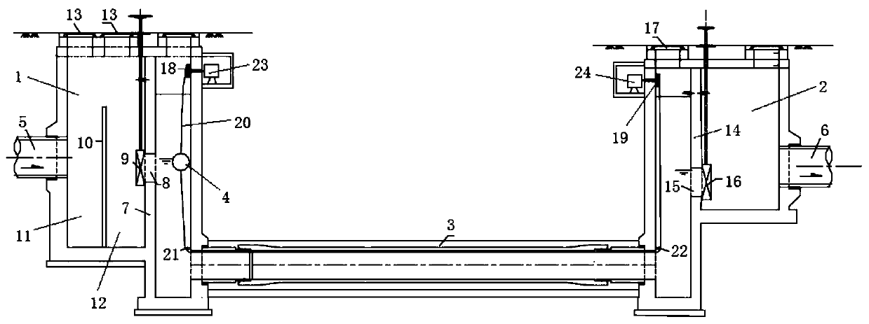 Inverted siphon system and desilting method