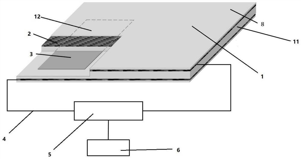 Capacitive online monitoring product and method of mixed continuous fiber composite material