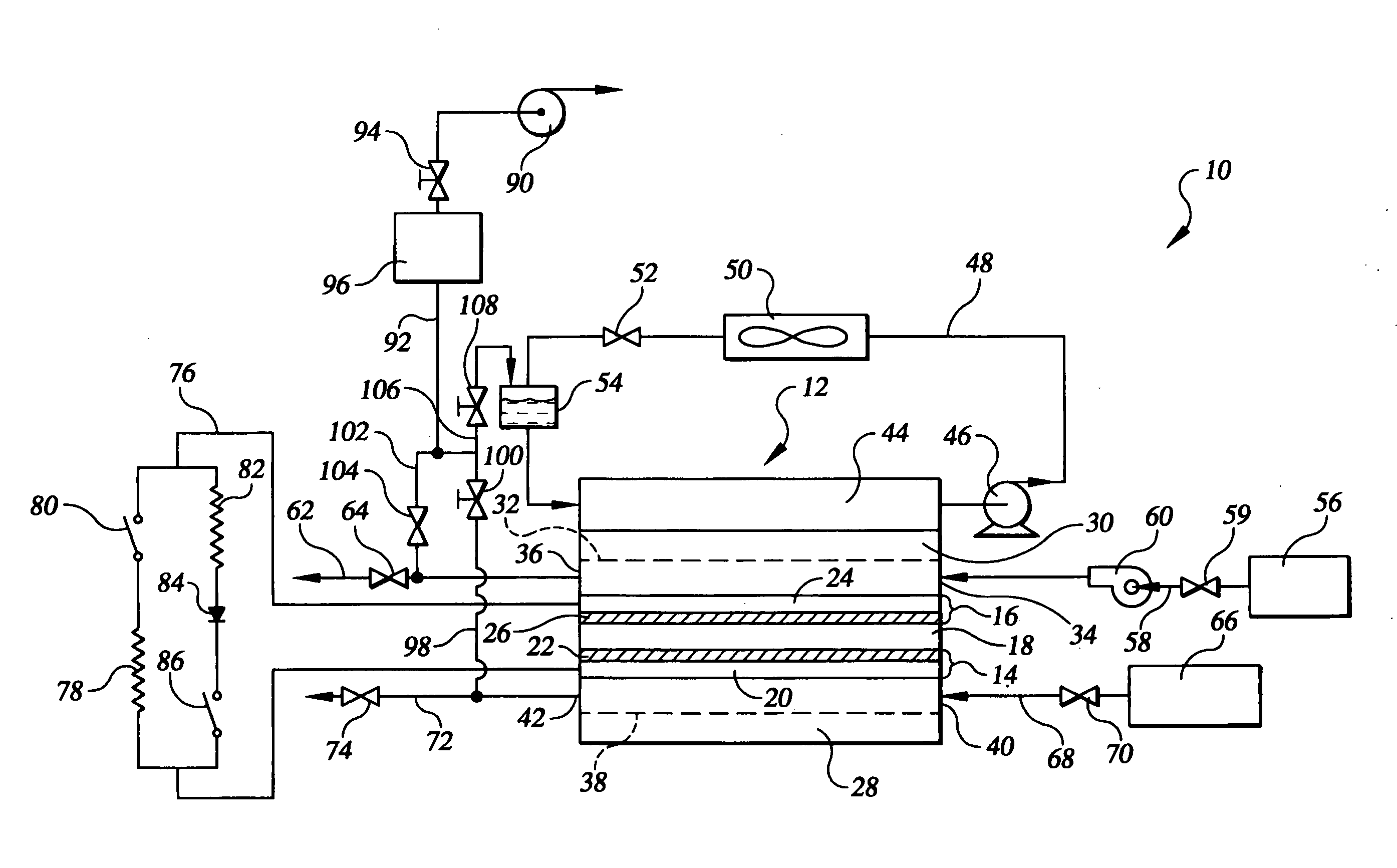 Procedure for starting up a fuel cell using a fuel purge