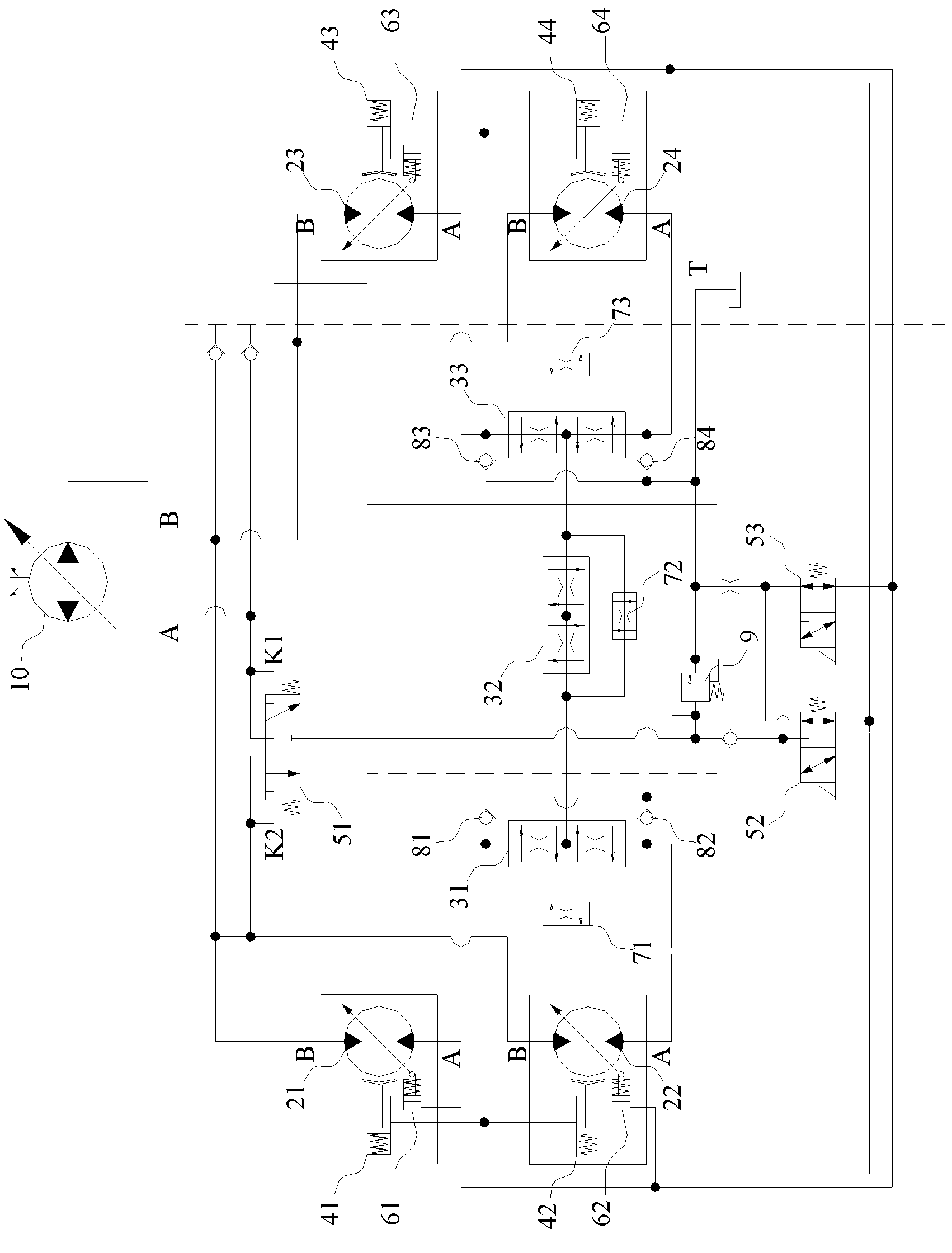 Walking hydraulic control system and self-walking type engineering machinery utilizing same