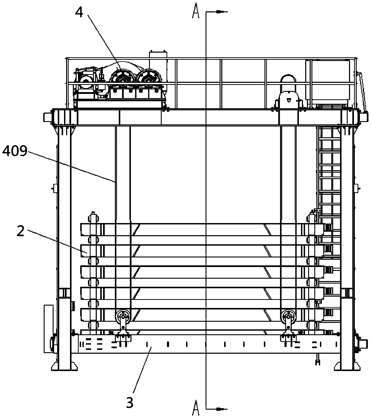 Supporting and lifting type stacking machine