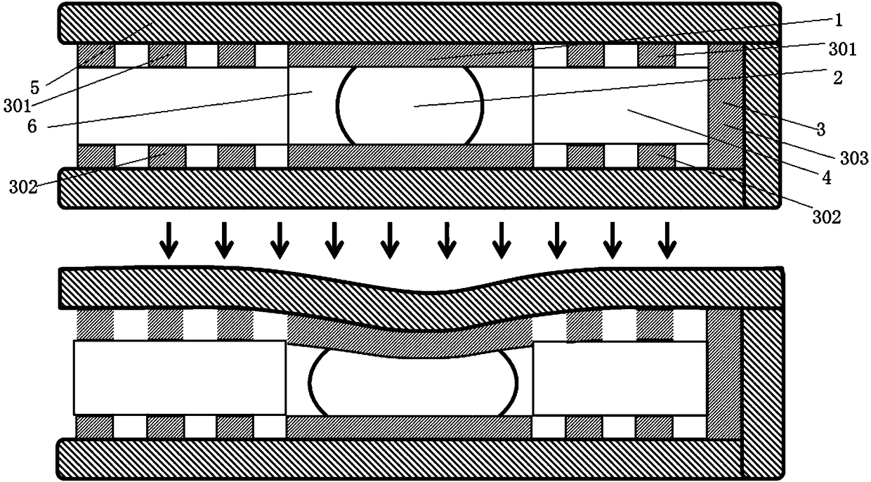 Full flexible passive pressure sensor based on microdroplet, and manufacturing method thereof, and detection method thereof