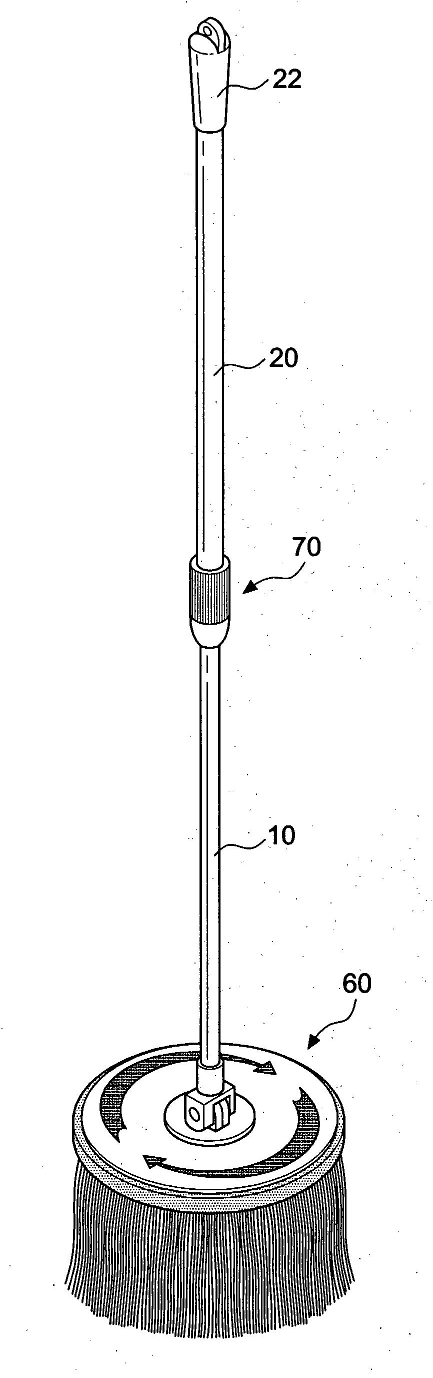 Mop with the function of dewatering the yarns by twisting in a single direction via an up-and -down linear motion