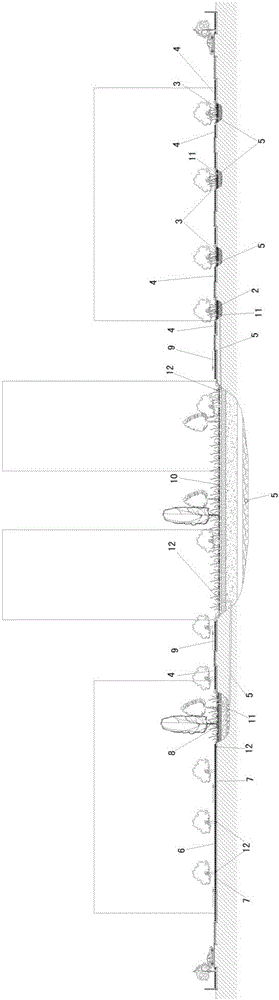 Serially-connected multi-level-rain-garden permeation system for existing residential areas