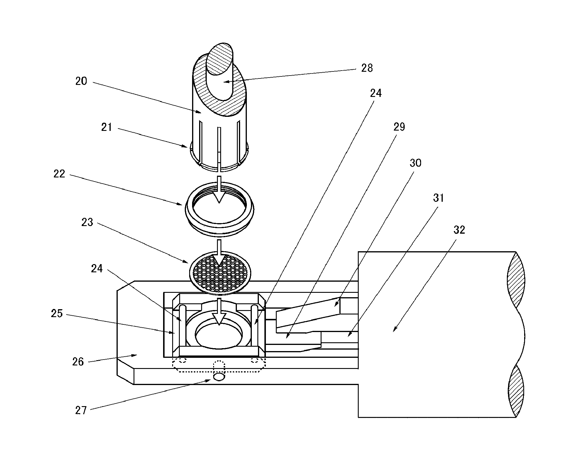 Specimen holder tip part, specimen holder having said specimen holder tip part, gonio stage, and electron microscope having said gonio stage