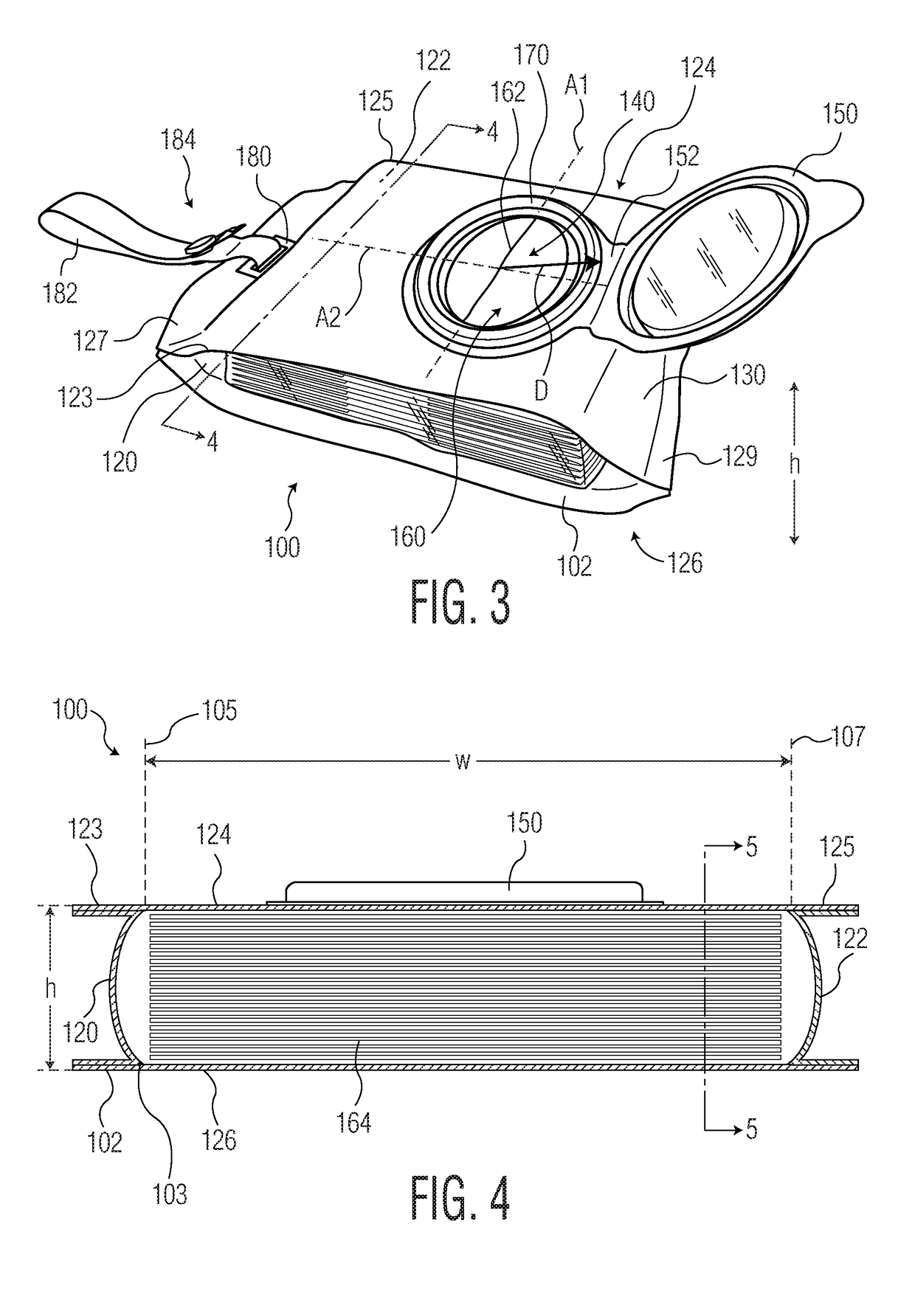 Flexible dispenser for compact stack of folded tissues