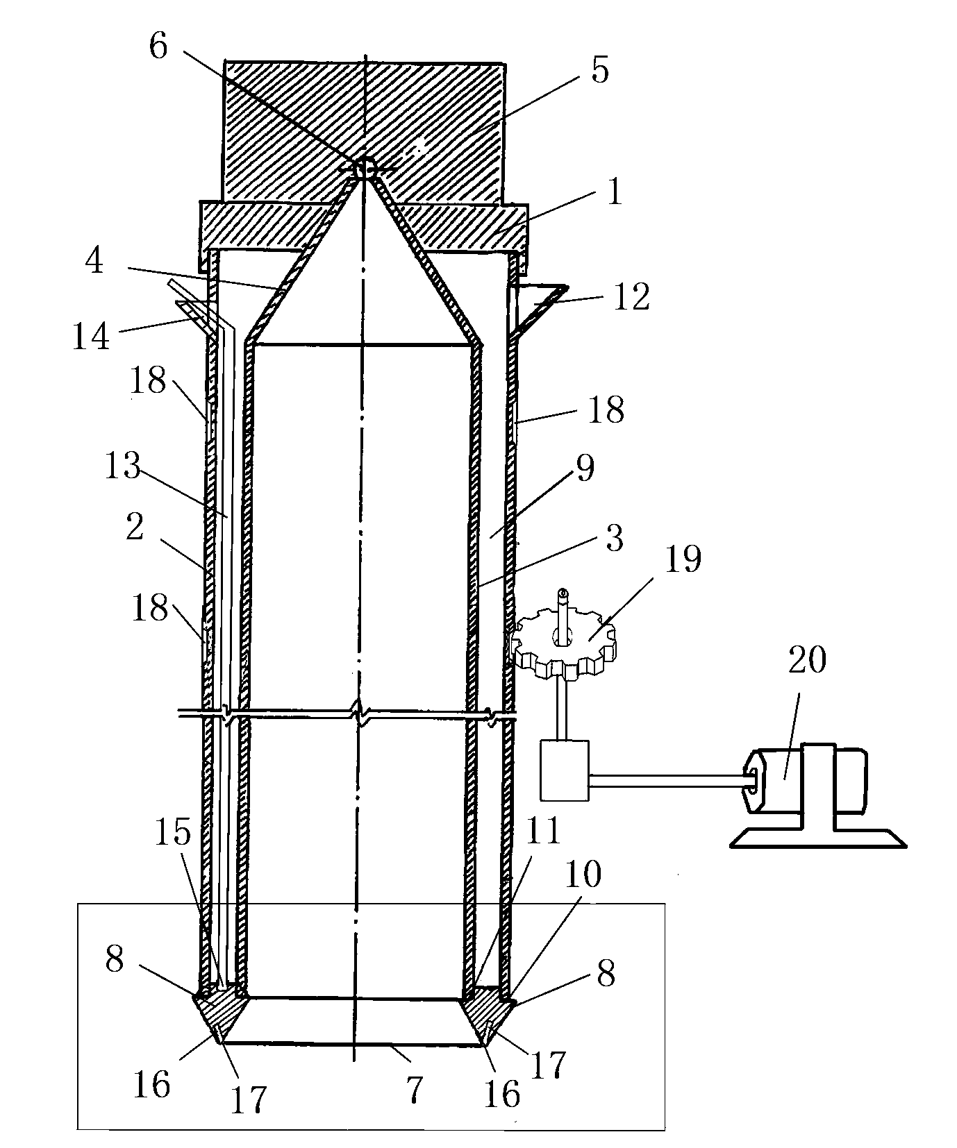 Construction method and special hole forming machine of concrete cylinder buried in soft foundation