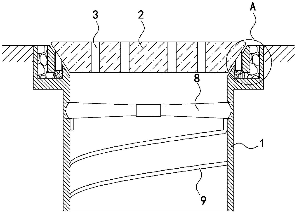 Road surface drainage well self-regulated-controlled for cleaning