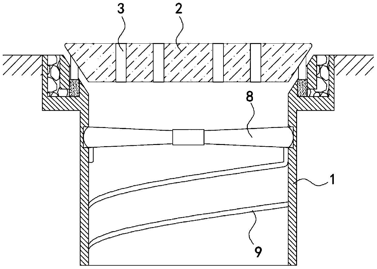 Road surface drainage well self-regulated-controlled for cleaning