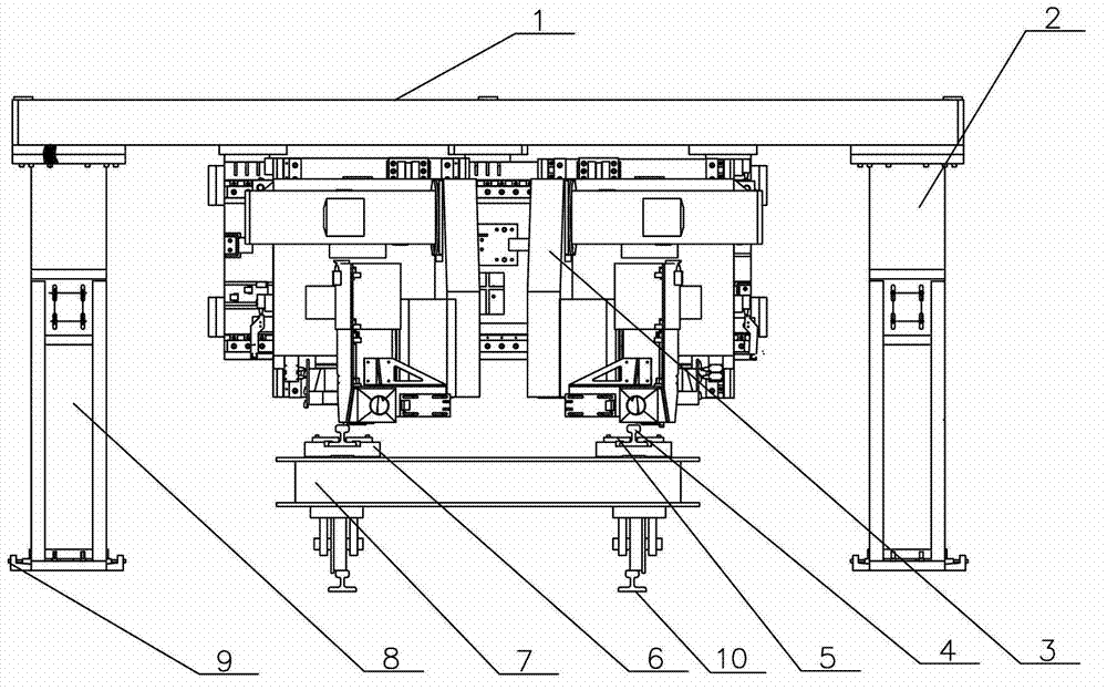 Test platform for steel-rail milling and grinding machine