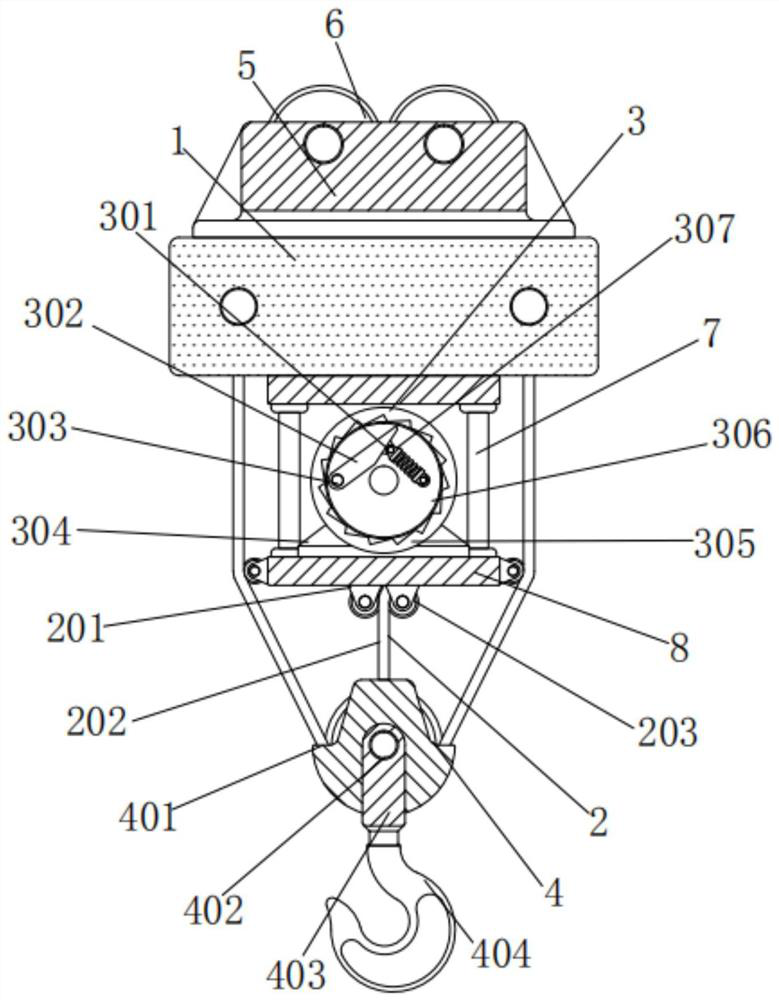 Lifting steel wire rope breakage preventing device for tower crane