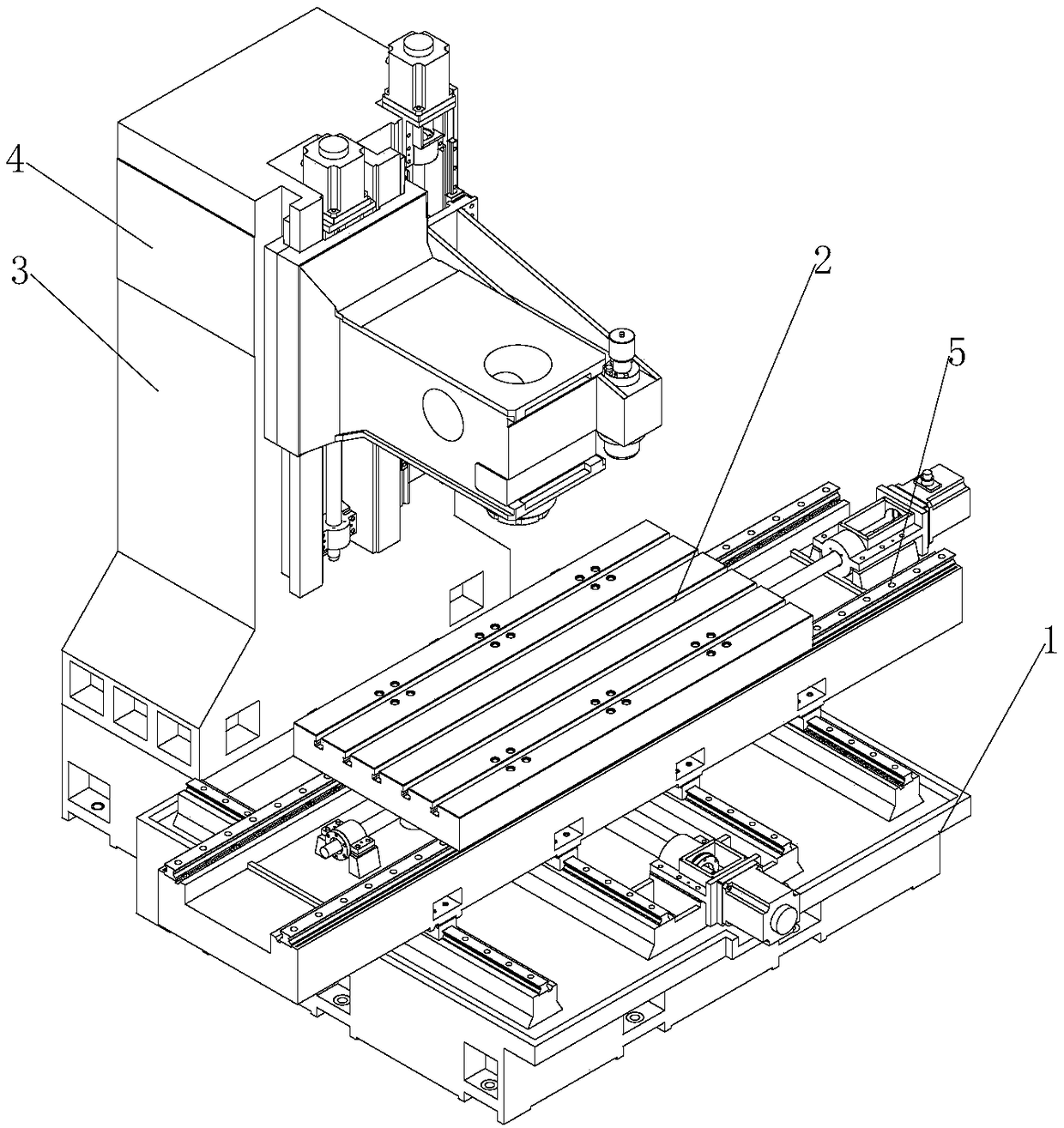 A rough and fine composite CNC machining center machine tool