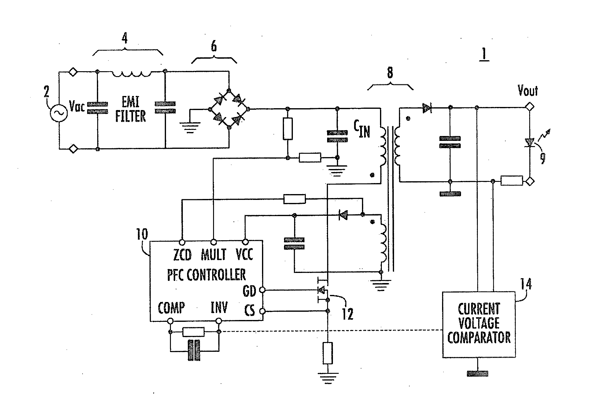 Triac dimmable power supply unit for LED