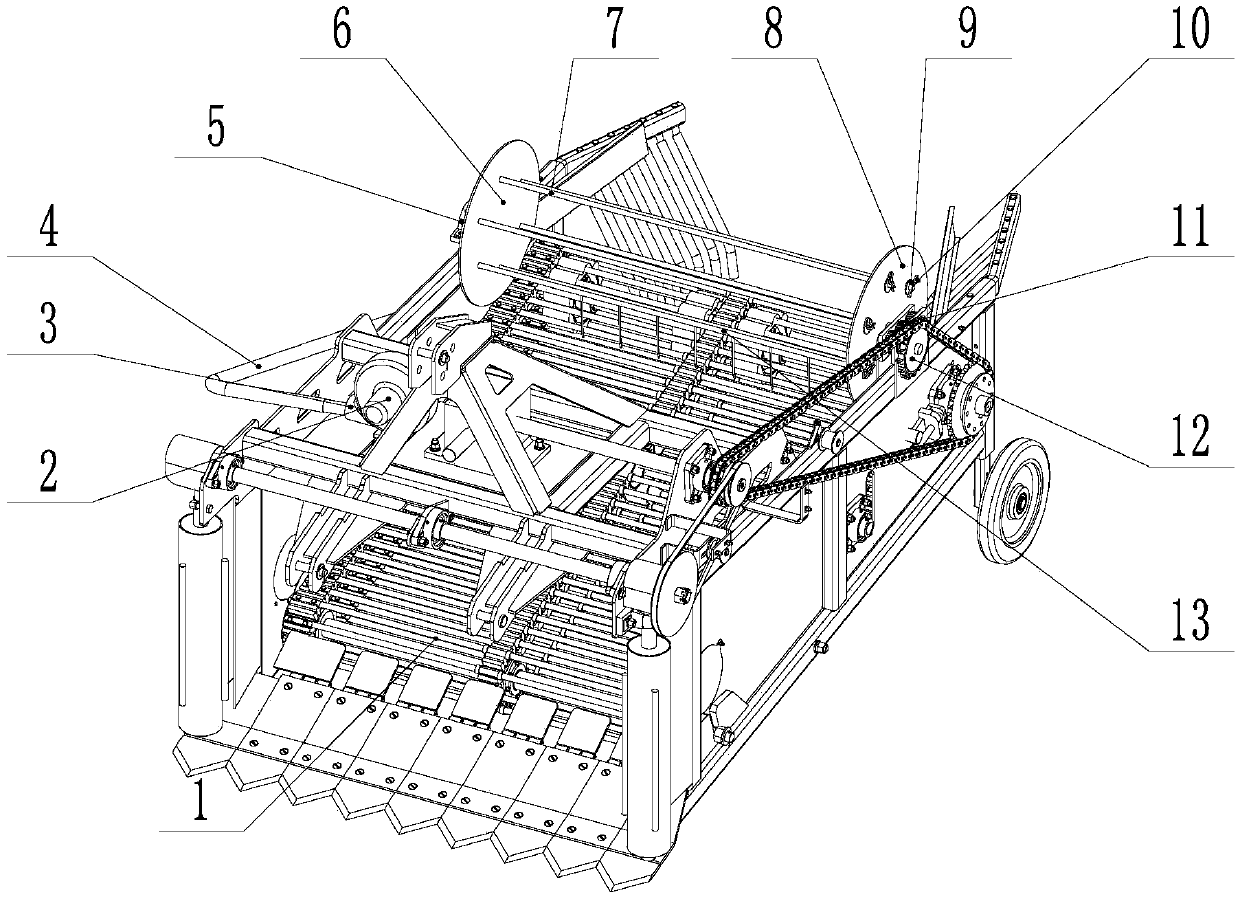 Pneumatic plastic film residue winding roller device, subsoil harvester and operation method thereof