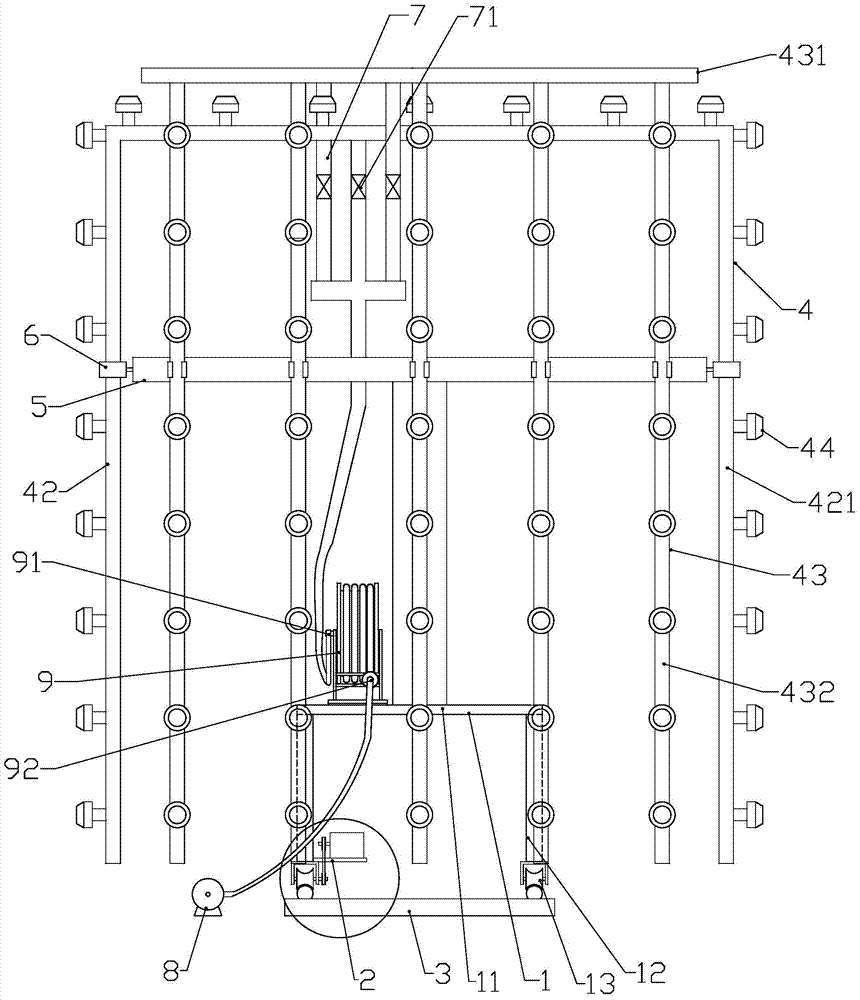 Spraying and maintaining device for concrete