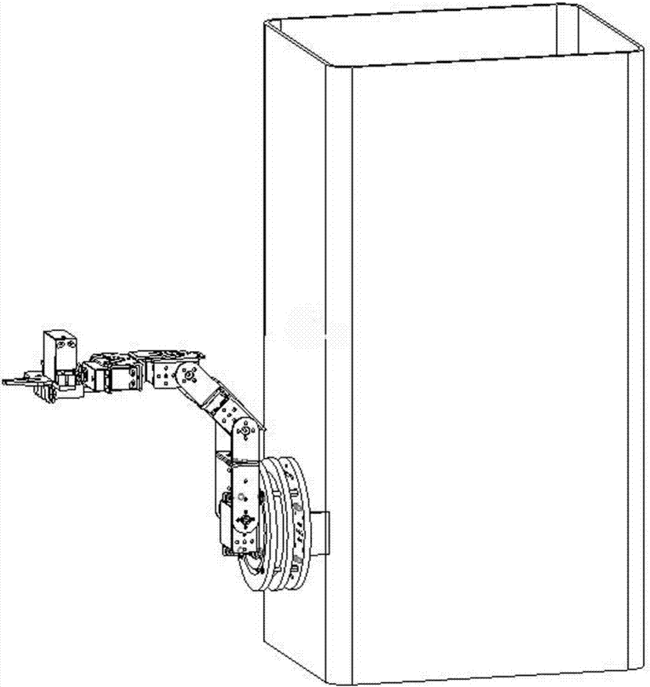 Six-freedom-degree mechanical arm for automatic charging pile of electric vehicle and control method thereof