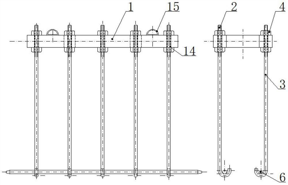 Hook tail frame hot working tool