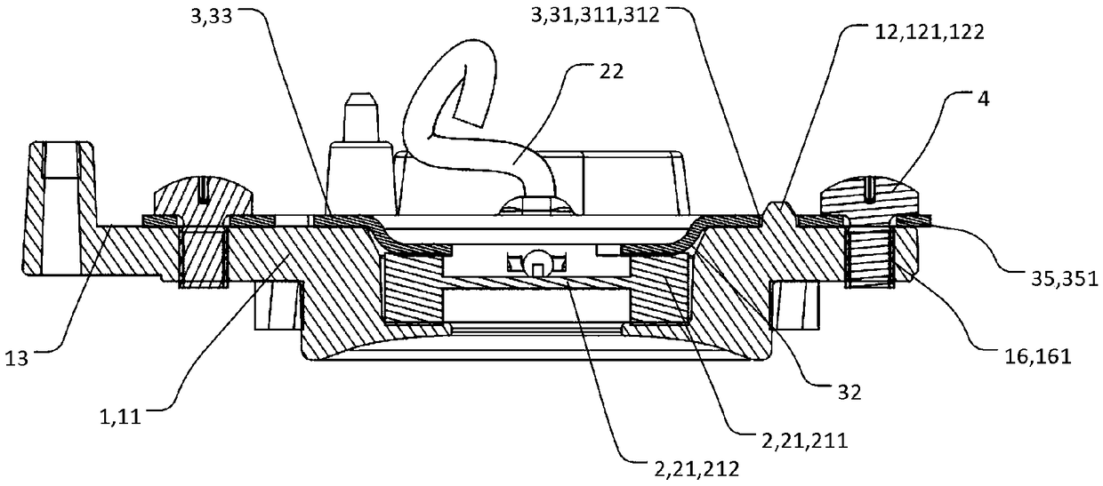 An atomizing element mounting structure of a humidifier and a humidifier