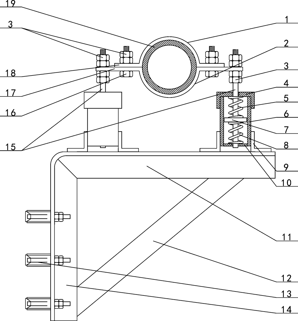 Wall damping device for ethylene glycol antimony raw material conveying pipeline