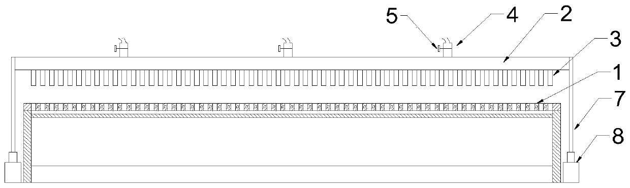 A sieve plate device for preventing the blocking of holes in the screening blind area