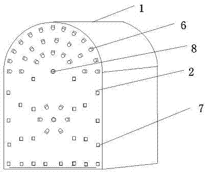 Coal mine semicircular arched roadway tunneling blast hole positioner