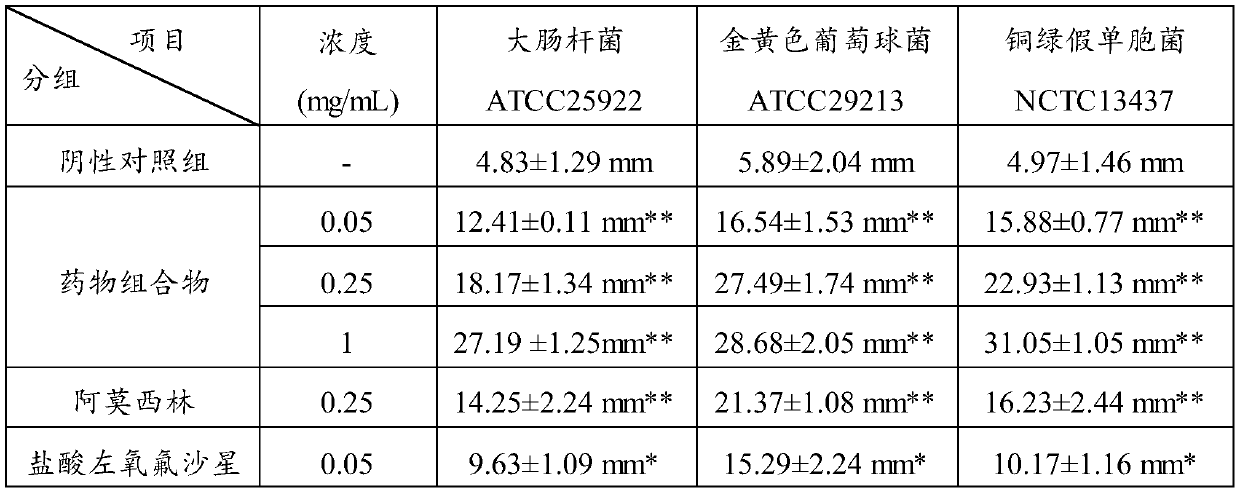 A kind of antibacterial infection pharmaceutical composition and application thereof