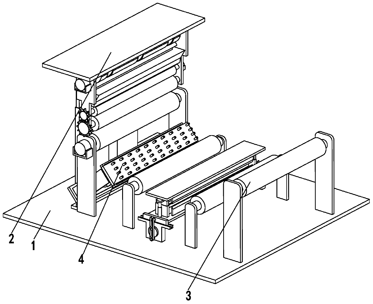 A textile automatic coating system and the textile coating processing technology of the system