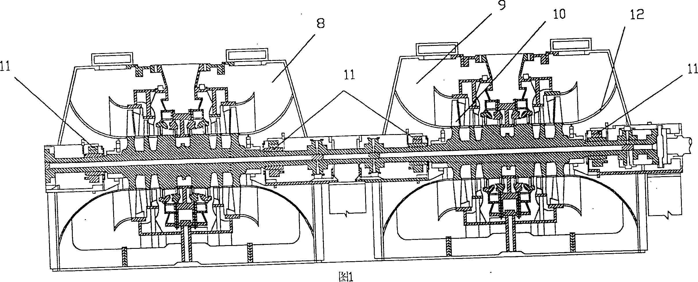 Supercritical air cooling steam turbine