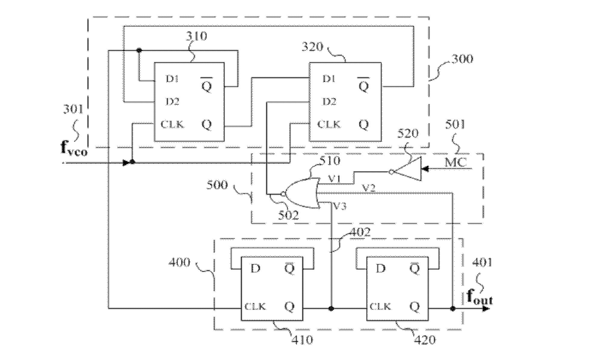 Superspeed 8/9 bimodule prescaler based on GaAa hetero junction bipolar transistor (HBT) device