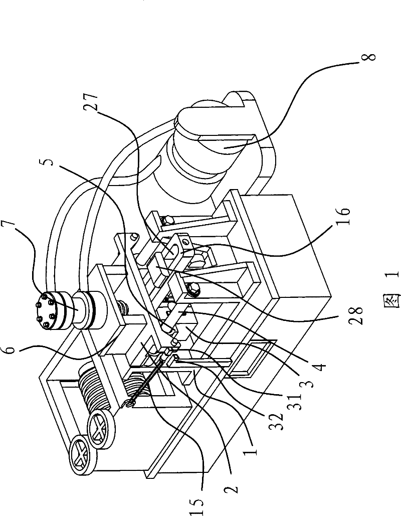 Material cutting device of reinforced bar-straightening and material-cutting machine