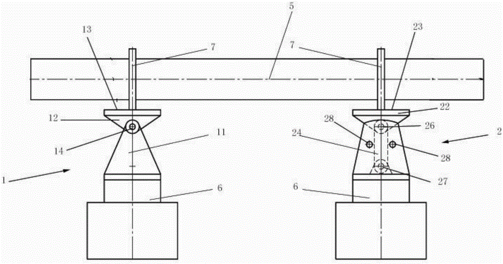 Connector structure used for dual-table synchronous vibration