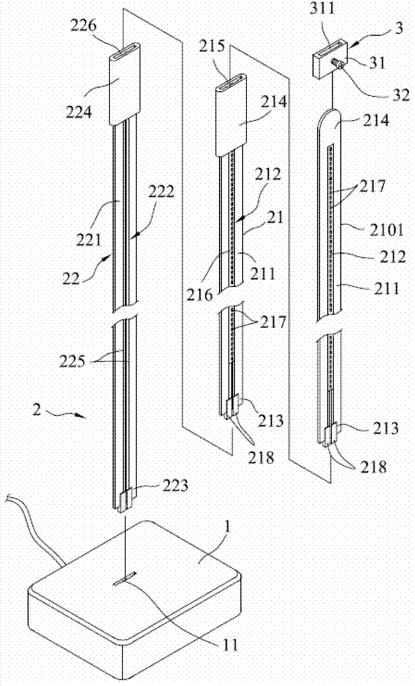 Elastic electric conduction device and lamp employing same