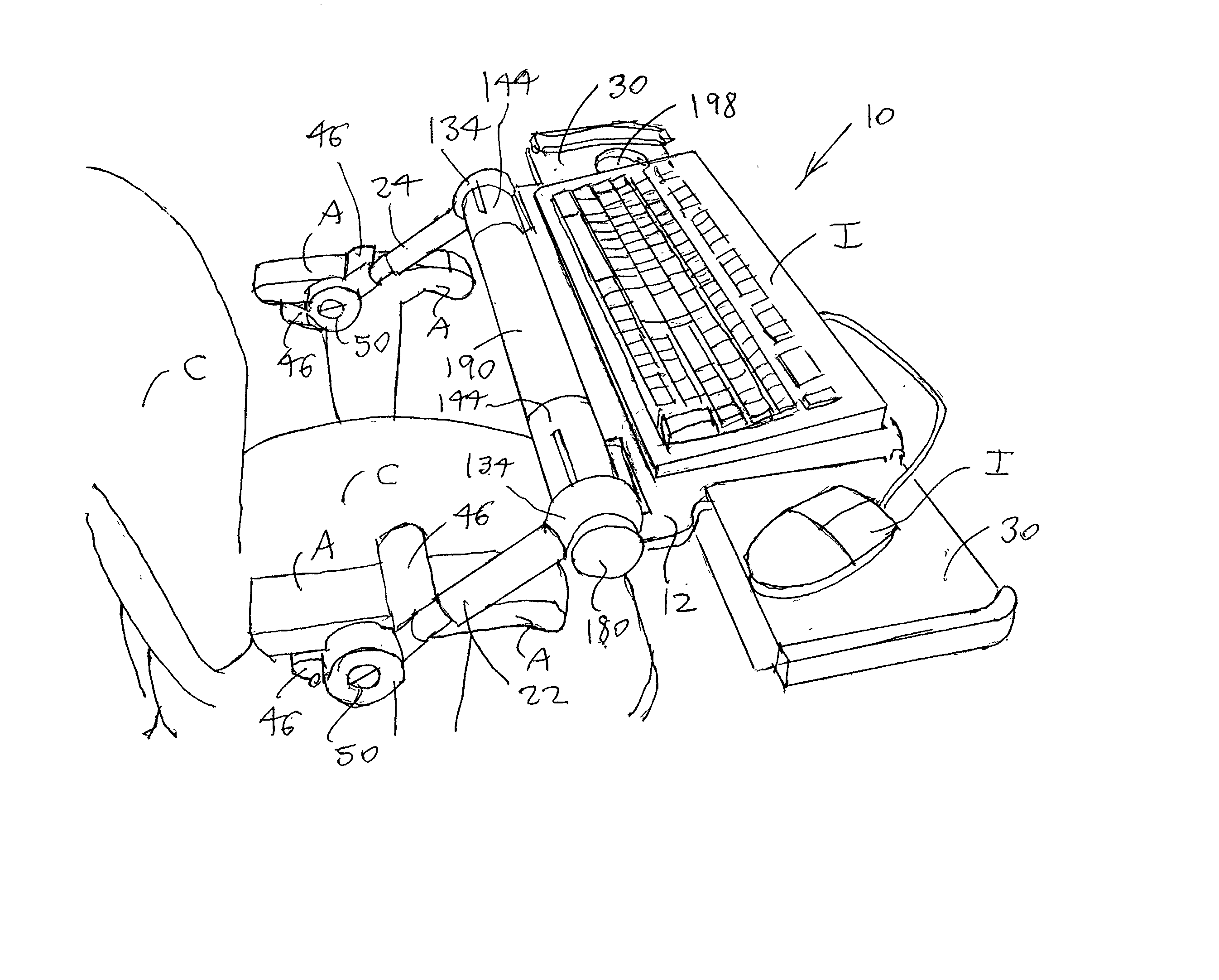 Arm chair mounted keyboard support apparatus