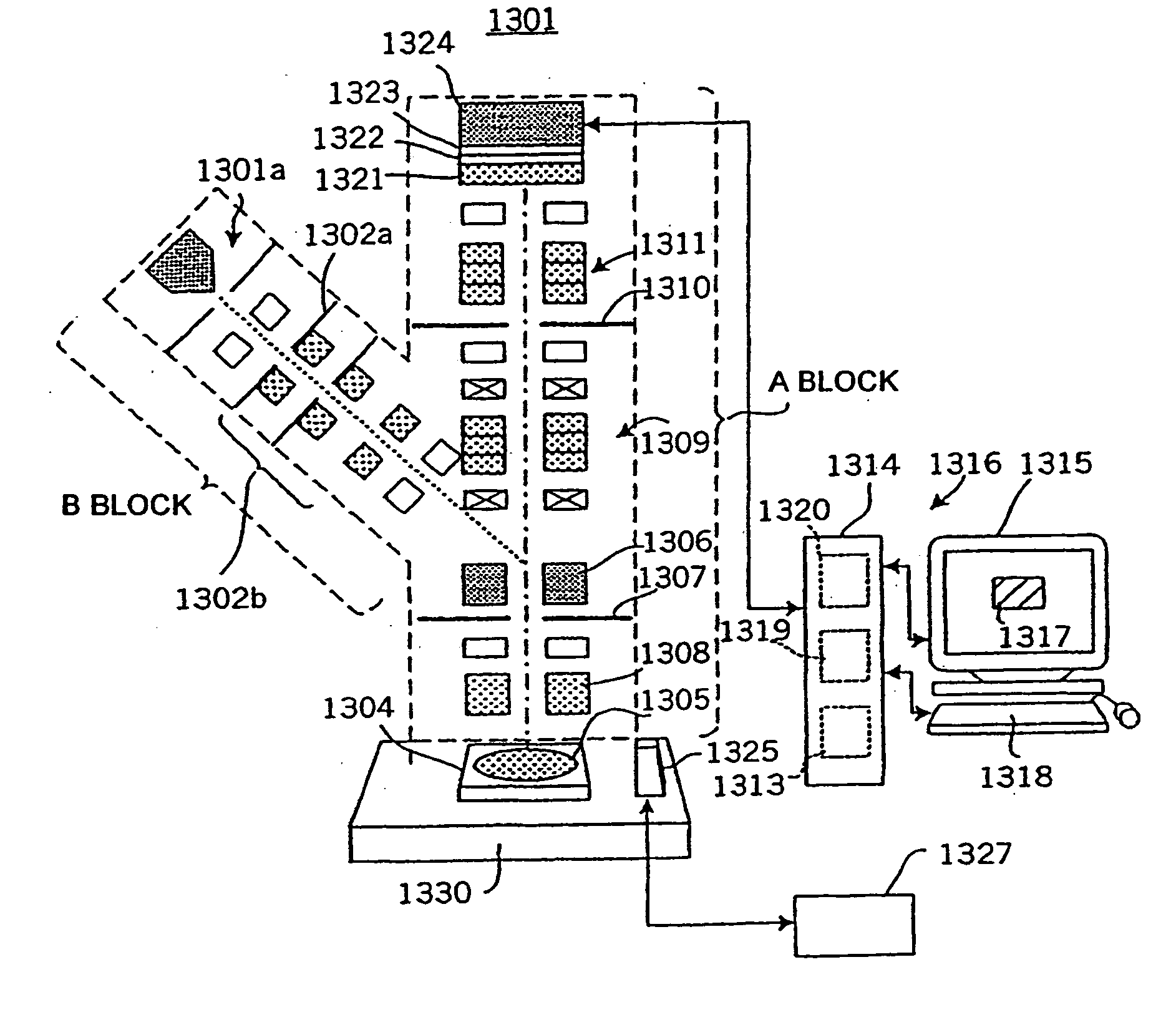 Sheet beam-type testing apparatus