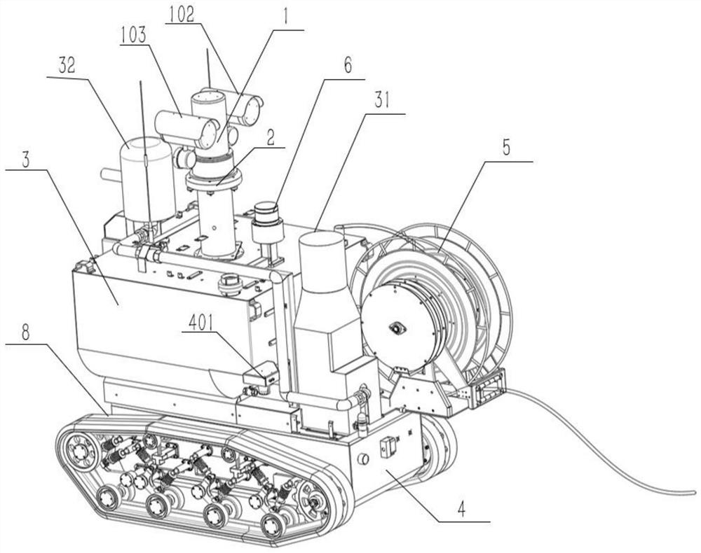 Fire-fighting robot system with uninterrupted water supply