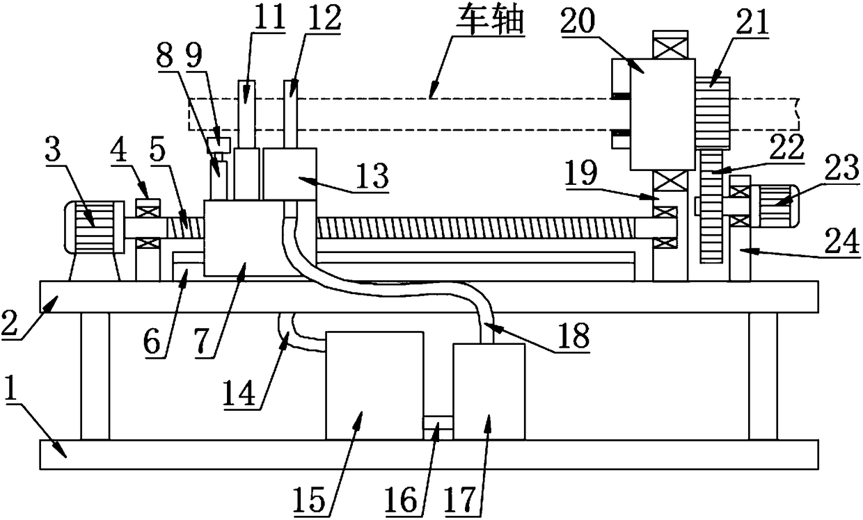 Painting device for automobile axle with drying and polishing functions