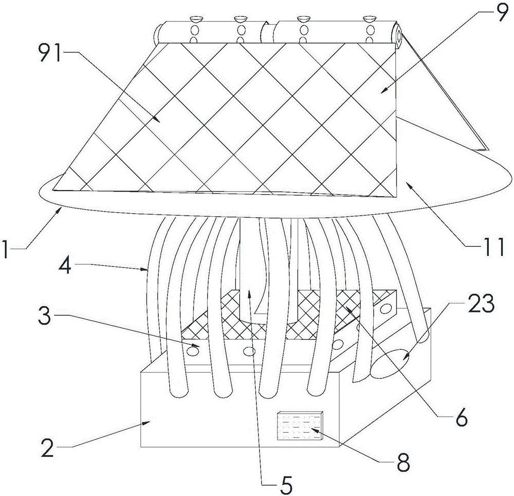 Water curtain type trapper