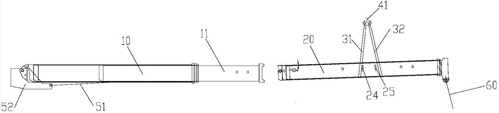 Crane arm loading and unloading method and crane arm