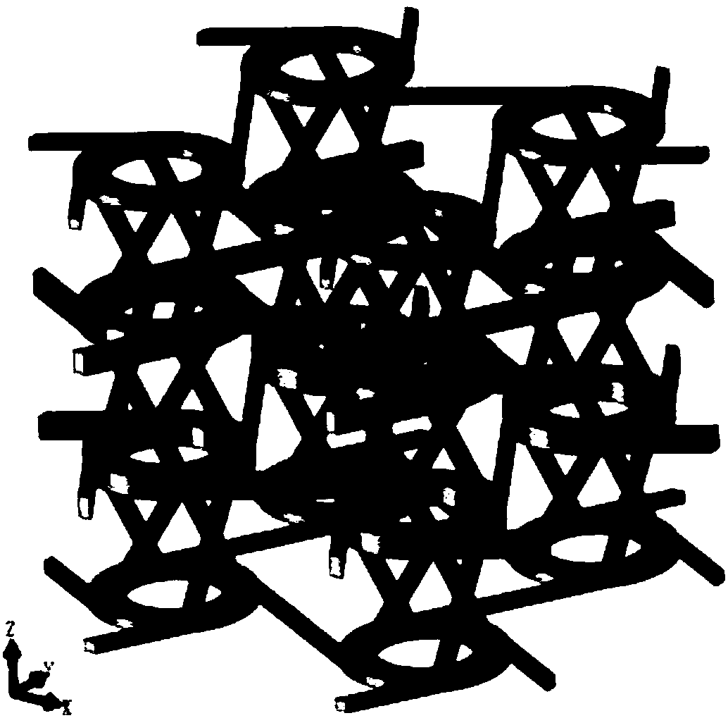 Porous material structure having negative Poisson's ratios in partial directions