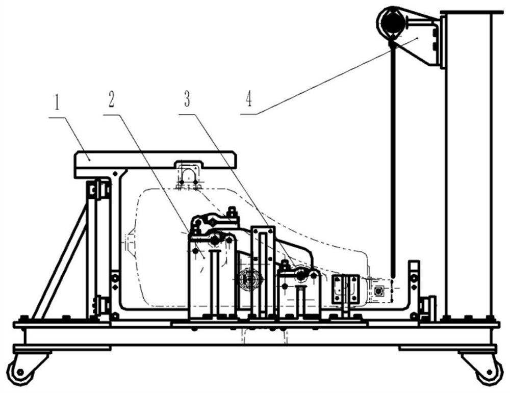 Inspection device and method for quickly eliminating size error and quickly clamping large lubricating oil tank