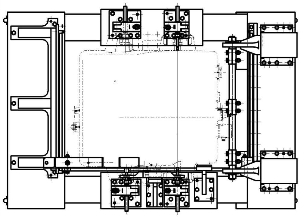 Inspection device and method for quickly eliminating size error and quickly clamping large lubricating oil tank