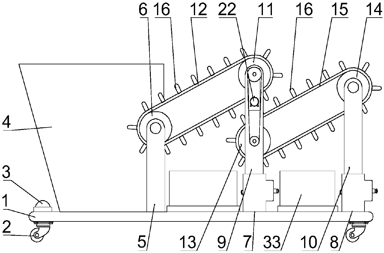 Intermittent transmission type soil removing device for beet production and processing