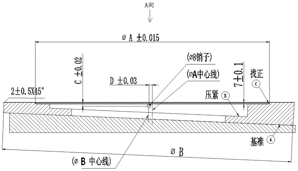 A non-orthogonal structure casing processing method and fixture