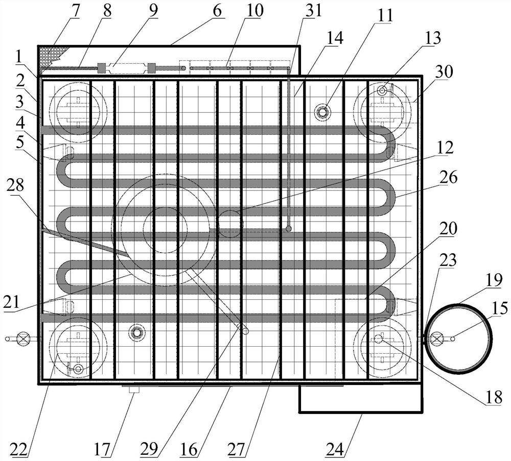 Concrete freezing and thawing test device under coupling action of multiple environmental factors