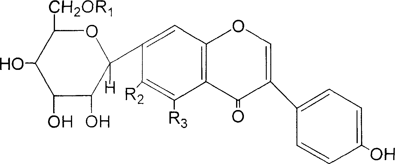 Soybean isoflavone extract, its preparation process and pharmaceutical compositions containing same